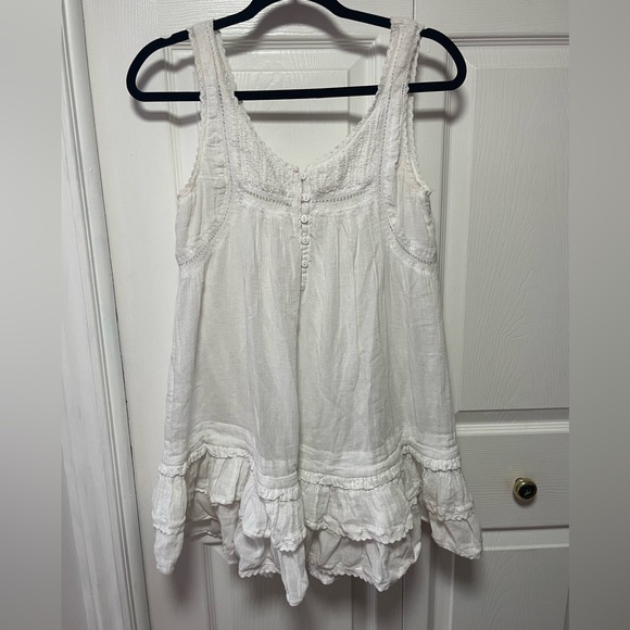 Stunning White Prairie-Style Mini Dress - Picture 1 of 5